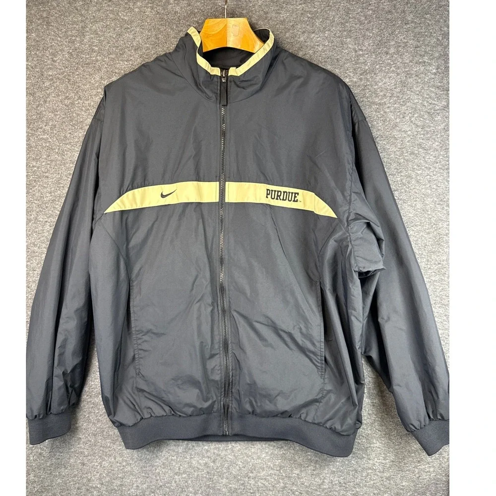 Nike Purdue Boilermakers Track Jacket NCAA Men XL Gray Gold Full Zip Windbreaker